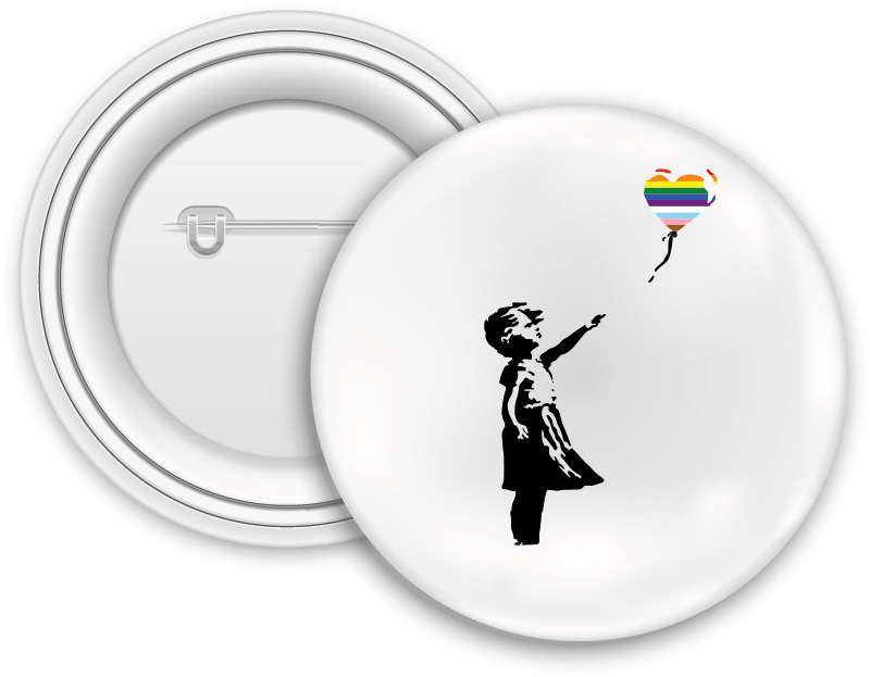 Button Ballon Mädchen Pride (32mm)       